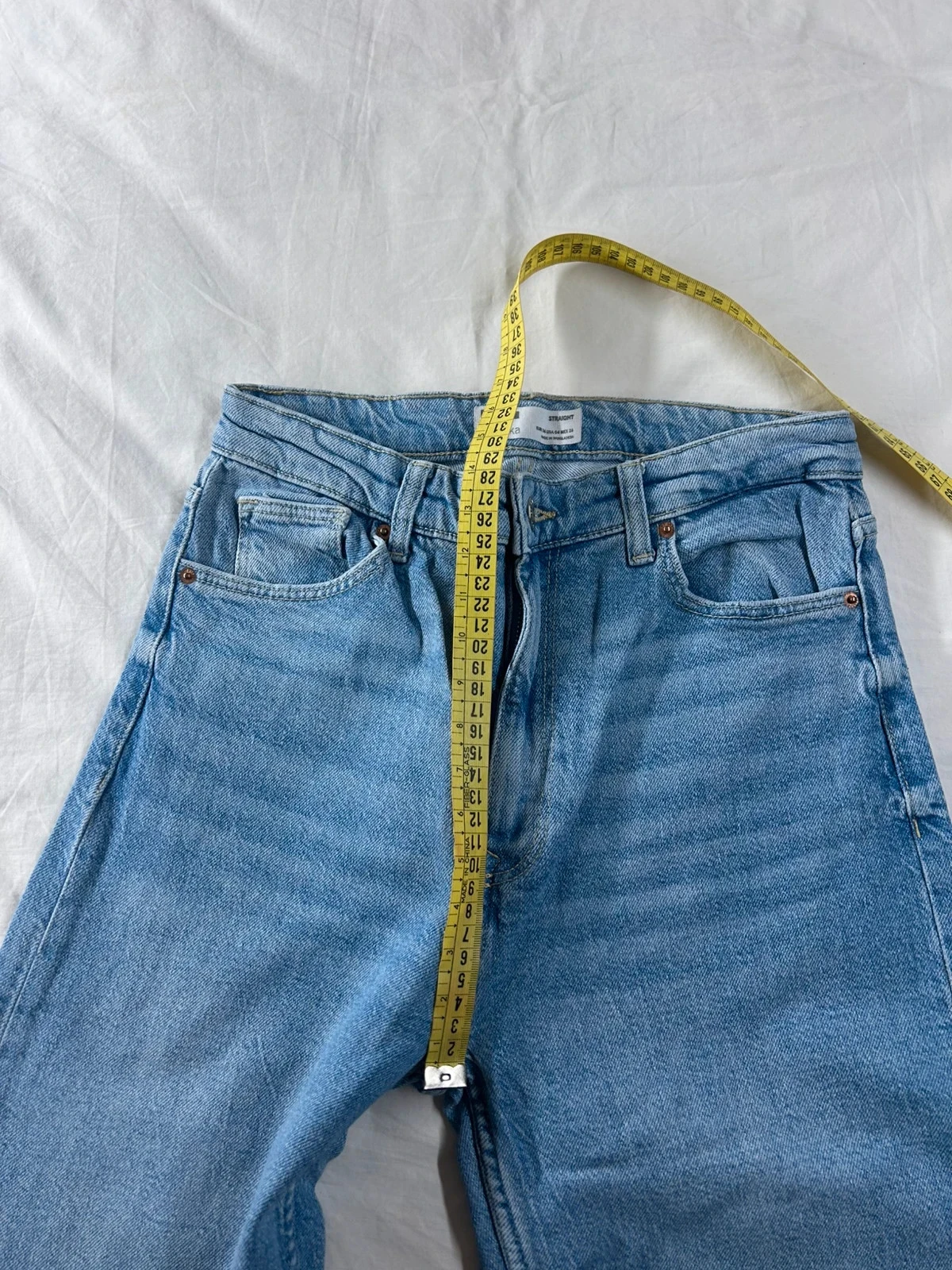 Lichtblauwe wijd uitlopende Bershka-jeans maat 36 – photo 9